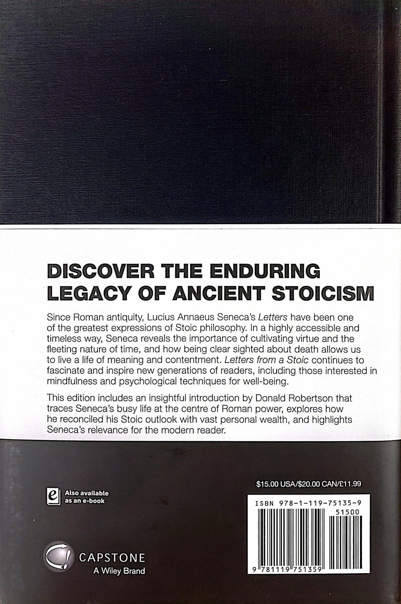 Letters from a Stoic Back Cover by Seneca