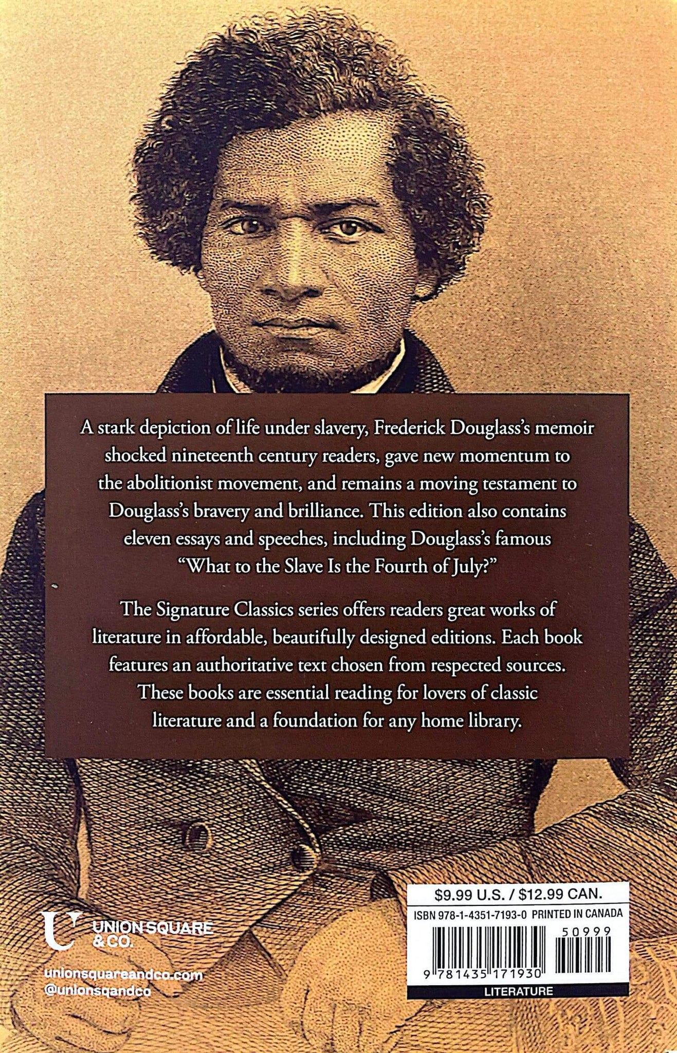 Narrative of the Life of Frederick Douglass Back Cover